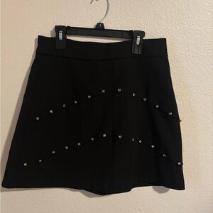Zara Black Skater Skirt with Stud Accents